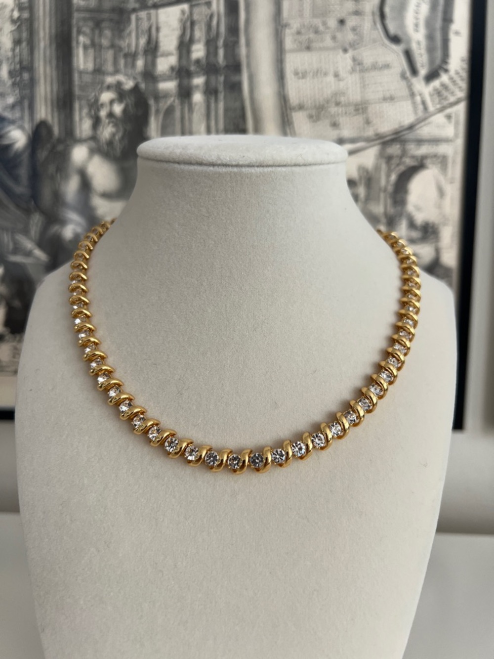 J. Crew Gold-Tone Crystal Station Necklace